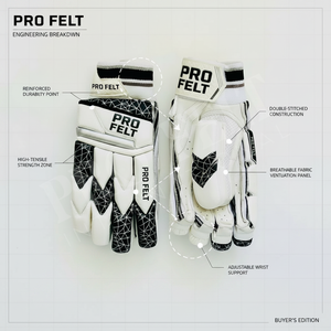 Protective High-Grip Sports Gloves for Fast <b>Bowling</b> & Batting Performance White Black High Performance Cricket Batting Gloves - Product Image 2