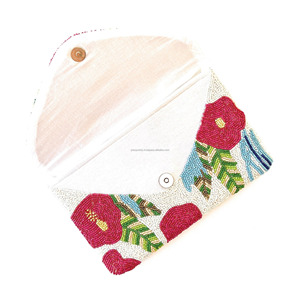 Bolso de Mano Tipo Clutch de Seda con Cierre Magnético Plegable, Hecho a Mano para Mujer, con Cuentas, Colorido, Duradero, Anti-Robo, Tamaño Personalizado, Capacidad 1L, para la Noche - Product Image 4