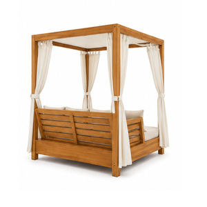 Cama de Exterior Moderna con Toldo de Madera Maciza para Hoteles de Lujo, Resorts, Villas y Jardines - Product Image 3