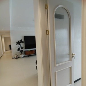 Porte intérieure en bois massif de style moderne Senger avec vitrage pour maison, villa, cour, salle à manger, chambre, manoir, surface finie - Product Image 2