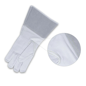 Gants de soudage TIG en cuir de chèvre et croûte de cuir de vache, résistants à l'abrasion et à la chaleur, pour travaux lourds, protection incendie, four et barbecue - Product Image 6