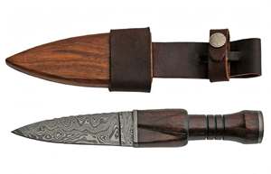 Handcrafted Damascus Steel Symmetrical Kitchen <b>Carving</b> <b>Knife</b> Wooden Sheath - Product Image 4