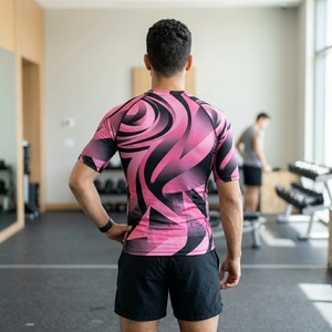 Custom Men High Performance Compression <b>Shirt</b> <b>Half</b> <b>Sleeve</b> Running Training Athletic Sportswear - Product Image 5
