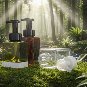 Botellas de Envase Cosmético Cuadradas de Plástico PET Reciclable de Alta Calidad con Dispensador de Bomba 28/410 24/410 para Loción y Champú - Product Image 2