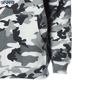 Sweat à capuche technique personnalisé pour homme, imprimé camouflage, col en polaire, polyester/coton, style formel pour la saison printanière - Product Image 4