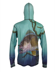 Sudadera con Capucha para Hombre UPF 50, Protección Solar Anti UV, Manga Larga, Poliéster, con Estampado de Peces 2027 - Product Image 6