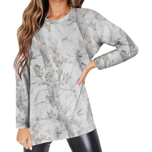 Sudadera de Cuello Redondo con Estampado de Camuflaje, Estilo Holgado, Unisex, Cómoda, para Ropa Urbana y Uso Diario - Product Image 1