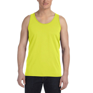 Men's Cotton/Bamboo Fiber Solid Color Breathable Quick Dry Slim Casual Gym <b>Running</b> Comfortable Customizable Tank Top - Product Image 4