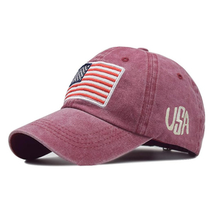 Gorra de Béisbol de 6 Paneles Bordada con la Bandera de EE. UU., Unisex, para Adultos, de Algodón, Informal, Ajustable, con Cierre Magnético - Product Image 2