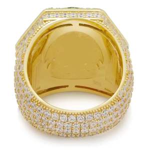 Anillo de cóctel multicolor de plata de ley 925 chapado en plata con moissanita cultivada en laboratorio, joyería de lujo con incrustaciones de circonitas para mujer - Product Image 1