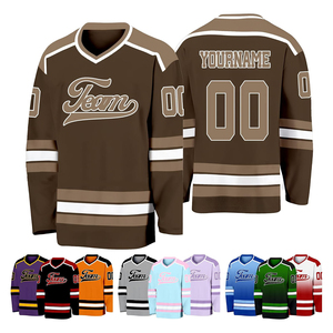 Derniers articles : Maillot de hockey sur glace unisexe personnalisé, respirant, col en V, manches longues, vêtements de sport d'équipe, personnalisable ODM OEM - Product Image 4