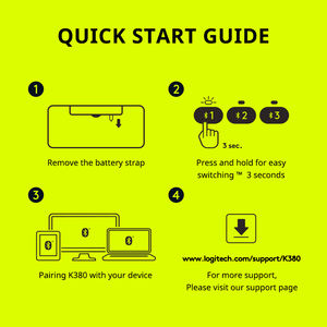 คีย์บอร์ดไร้สาย Logitech K380 ของแท้แบบพกพา รองรับหลายอุปกรณ์ พร้อมระบบ Logitech EasySwitch รุ่น K380 - Product Image 5