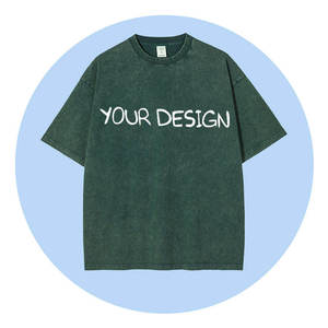 Camiseta Casual de Cuello Redondo, Estilo Vintage, de Gran Tamaño, con Impresión Digital Personalizada de Alta Calidad, 100% Algodón, Lisa, para Hombre - Product Image 5