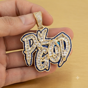 Colgante de Lujo para Hombre, Plata 925 Bañada en Oro, con Moissanita y Diamantes, Placa con Nombre Personalizada, Estilo Hip Hop Bling, con Esmalte y Dijes - Product Image 4