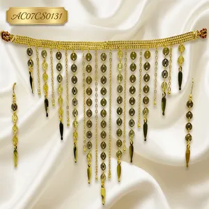 ALANKEET CREATIONS – Parure de bijoux chic pour femme, collier ras-du-cou plaqué or antique tendance, chaîne à maillons de 18 pouces, design classique en laiton - Product Image 1