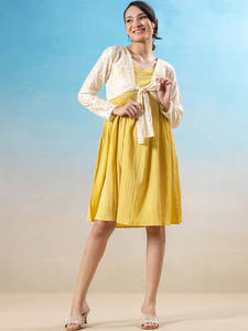 Vestido Formal Midi de Chifón con Bordado Elegante para Mujer, Ideal para Fiestas y Bodas, Exportador Indio - Product Image 2