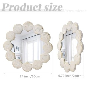 Whitewashed <b>Pine</b> Wood Arched Statement <b>Mirror</b> | Coastal Cottage Style Wholesale - Product Image 3