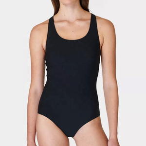 ชุดว่ายน้ำวันพีซผู้หญิงแบบเซ็กซี่ ผ้าริบบิ้น ไร้สายรัดคอ เอวสูง พิมพ์ลายแบบรีดร้อน ผ้ายืดสแปนเด็กซ์/ไนลอน สำหรับใส่ไปชายหาด - Product Image 1