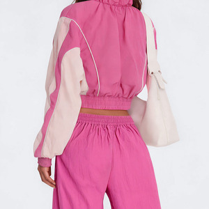 <b>Women</b> Y2K Color Blocking Tracksuit Set Full Sleeve <b>Quarter</b>-<b>Zip</b> Loose Fit With Side Pockets Drawstring Closure Spring Casual - Product Image 2