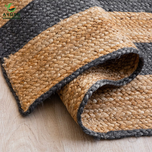 พรมปูพื้นและพรมตกแต่งรูปทรงสี่เหลี่ยมผืนผ้า ทำจากวัสดุปอกระเจา 100% สำหรับห้องรับประทานอาหาร ห้องโถง และห้องนั่งเล่น - Product Image 4