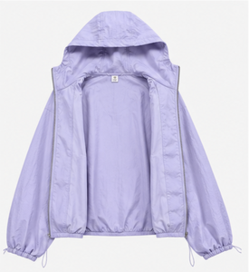 Chaqueta cortavientos ligera con capucha para mujer, informal, con media cremallera, impermeable, a prueba de viento, de talla grande. - Product Image 4