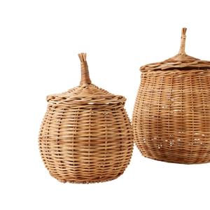 Vente en gros de panier citrouille écologique de style bohème en rotin et osier pour la décoration d'Halloween durable - Product Image 3