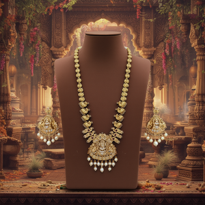 Fine <b>Jewelry</b> <b>Set</b> Premium Pota Stone and <b>Pearl</b> Temple Long Necklace - Product Image 3