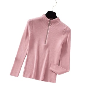 เสื้อสเวตเตอร์ถักสีพื้นสำหรับผู้หญิงเสื้อสเวตเตอร์คอเต่าครึ่งตัวแขนยาววินเทจเสื้อสวมหัวเสื้อลำลองสุดชิค - Product Image 3