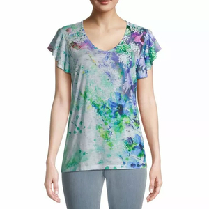 T-shirt à manches courtes d'hiver décontracté respirant de haute qualité pour femmes, impression par sublimation personnalisée, logo personnalisé, séchage rapide - Product Image 1