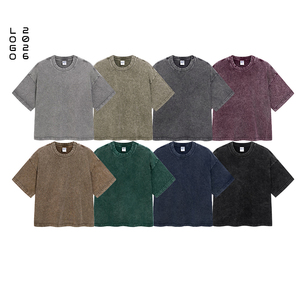 Camiseta de algodón con lavado ácido para hombre, corte holgado, fabricante de camisetas de alta calidad, camiseta extragrande personalizada - Product Image 1
