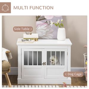 "Pet Cages & Houses Wooden Dog Crate End <b>Table</b> <b>White</b> Triple Doors Steel Tubes for <b>Small</b> Dogs" - Product Image 4