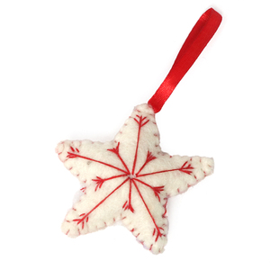 Ornement de Noël artisanal avec broderie rouge, fausse fourrure, design de dessin animé mignon, couleur personnalisable, décoration intérieure - Product Image 2