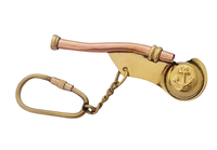 Porte-clés sifflet ancre en laiton vintage, sifflet marin nautique, porte-clés fait main, cadeau maritime, accessoire de collection