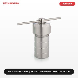 Autoclave hydrothermique de laboratoire TECHINSTRO 100 ml avec revêtement PPL, température de sécurité 260°C, température maximale 280°C, option revêtement PTFE, équipement de laboratoire - Product Image 1