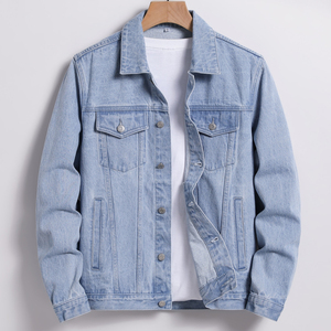 Wholesale OEM Slim Fit Printed Hot Selling Men Denim Jackets Street Wear Custom Deign Denim Jean Jackets - Product Image 2