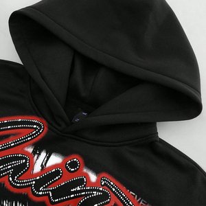 Sweat à capuche en coton éponge premium avec strass, coupe oversize, motif graphique, streetwear automne, mode homme, fabricant sur mesure - Product Image 5