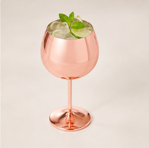 Verres à gin ballon de luxe en acier inoxydable or rose, gobelets à vin incassables plaqués cuivre pour cocktails et équipement hôtelier - Product Image 2
