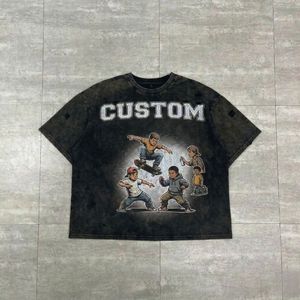 Camisetas Personalizadas con Impresión DTG, Estilo Oversize, Tejido Grueso, Efecto Desgastado con Piedras Preciosas, para Hombre - Product Image 5