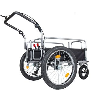 Rimorchio per Bicicletta 3-in-1 per Carichi Pesanti con Pneumatici Larghi 20"x2.6", Convertibile in Passeggino, Capacità 150 libbre, Telaio in Acciaio, Modello Aggiornato 2022 - Product Image 2