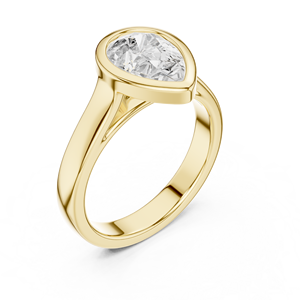 2CT 18K Yellow Gold Pear Cut Lab Grown Diamond Bezel Modern Engagement Ring Custom Fine Jewelry Wedding Ring IGI Certified - Product Image 2