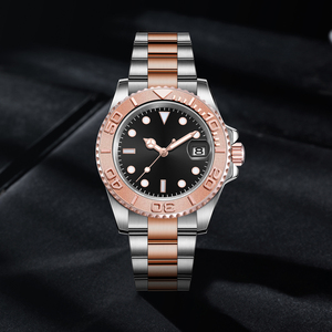 Fashion Trend Casual 40mm Case Adjustable Silicone Bracelet Rose Gold Dial Mens <b>Automatic</b> <b>Chronograph</b> Watches - Product Image 2