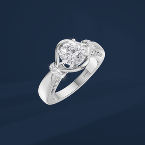 Bague de fiançailles de luxe pour femme de la marque DIFF, diamant de laboratoire classique rond brillant, platine PT950, certifié IGI - Product Image 1