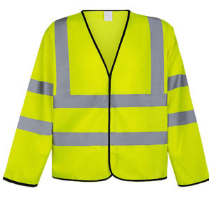 Sweat à capuche unisexe haute visibilité avec bandes réfléchissantes, jaune, polyester, vêtements de travail - Product Image 3
