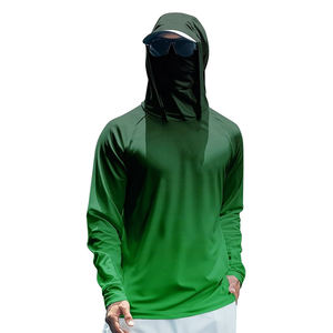Men's Green Long Sleeve Hooded <b>UV</b> <b>Protection</b> Fishing Shirt Anti-<b>UV</b> UPF 50 Solid Color Pullover Tops Shirts Hooded - Product Image 1