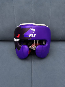 Wholesale New Unique Design Professional Fly Boxing Set Customise High Quality Original Leather Fly Boxing <b>Gloves</b> Head Groin Set - Product Image 5