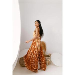 Vestido Maxi Bohemio de Algodón 100% Tejido Ecológico con Estampado a Cuadros, Tirantes Finos y Cuello en V para Mujer, Ideal para Celebraciones Festivas - Product Image 5