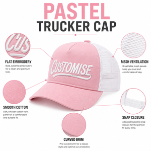 หมวกแก๊ปผู้ชายแบบ Trucker สำหรับกิจกรรมกลางแจ้ง ปักโลโก้ตามสั่ง ระบายอากาศได้ดี แบบ Snapback - Product Image 6