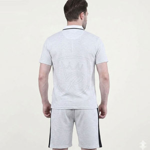 Ensemble décontracté deux pièces pour homme, taille plus, hiver, tissu respirant, style sportif, polo à manches courtes et bas assorti - Product Image 4