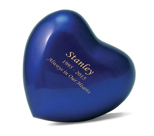 Blue Heart Shaped Cremation Urn with Metal <b>Ring</b> and Velvet Box <b>for</b> Pet <b>Ashes</b> Keepsake Beautiful Blue Heart Urn <b>For</b> Cat & Dog <b>Ash</b> - Product Image 3