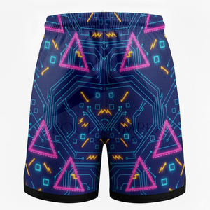 Shorts de Playa para Hombre con Estampado Geométrico, Secado Rápido, Poliéster, Cordón Ajustable, Casuales - Product Image 2